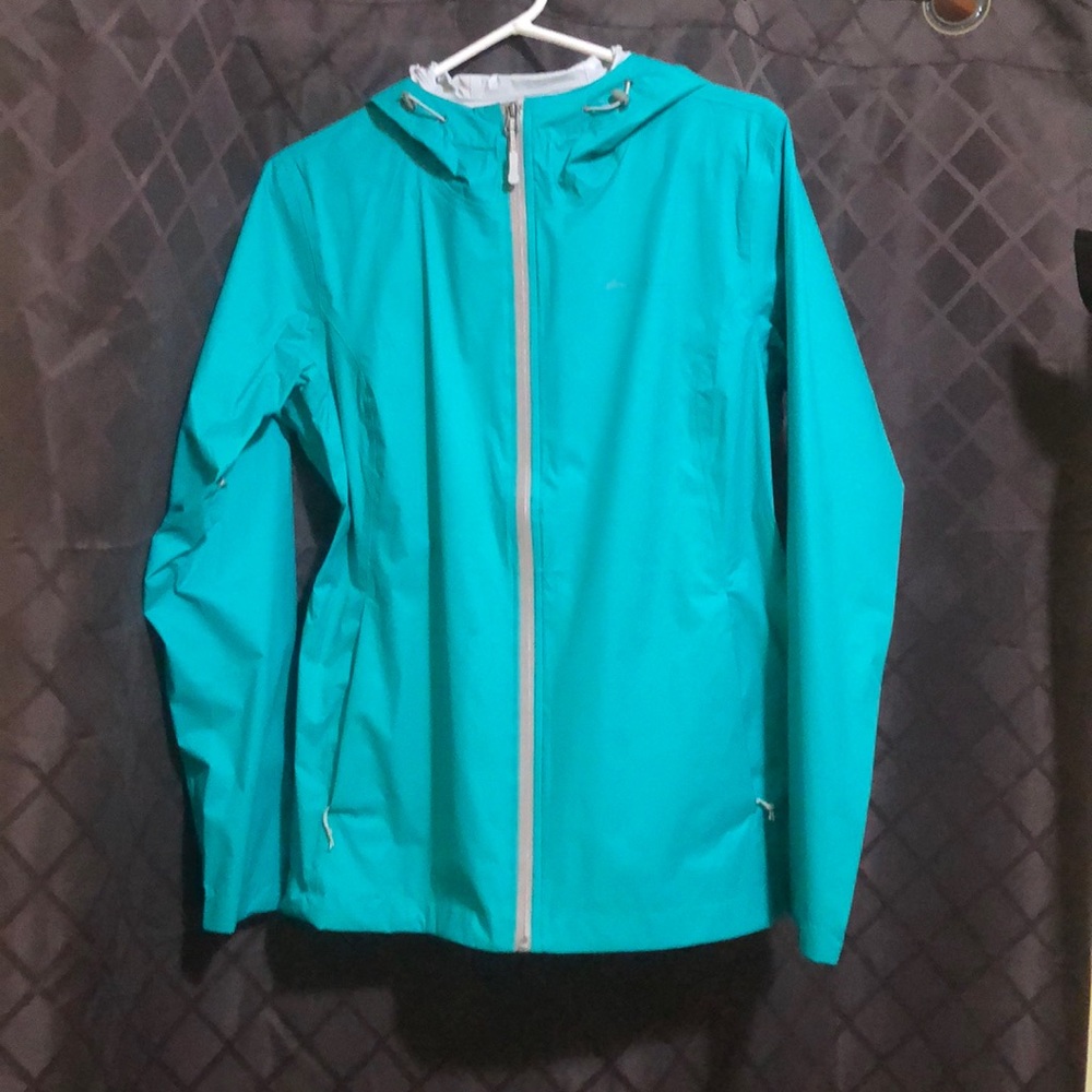 Eddie Bauer Womens Rain Jacket, Medium, Blue/Green
